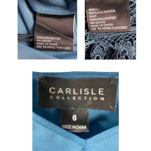 Carlisle Collection Lace Dress &  Slip Dress Set, Button Up, Deep Teal, GORGEOUS - Picture 16 of 16
